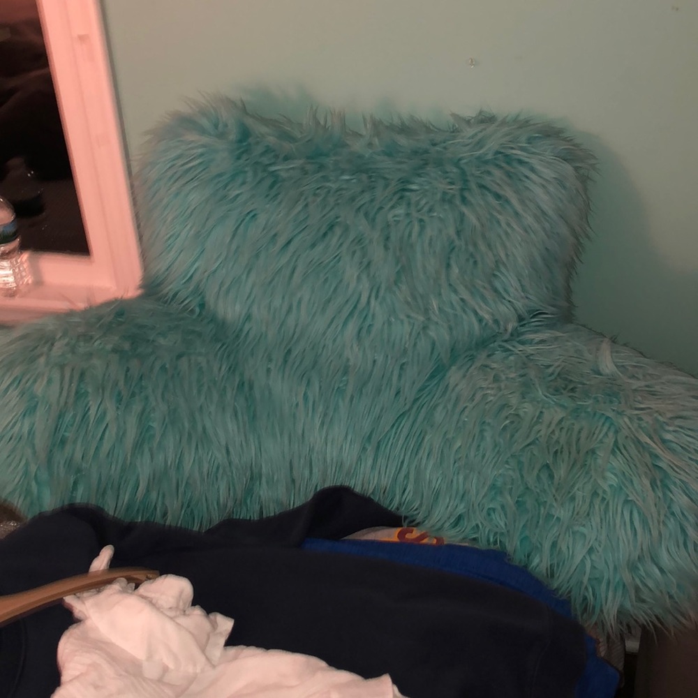 Blue Fuzz Pillow